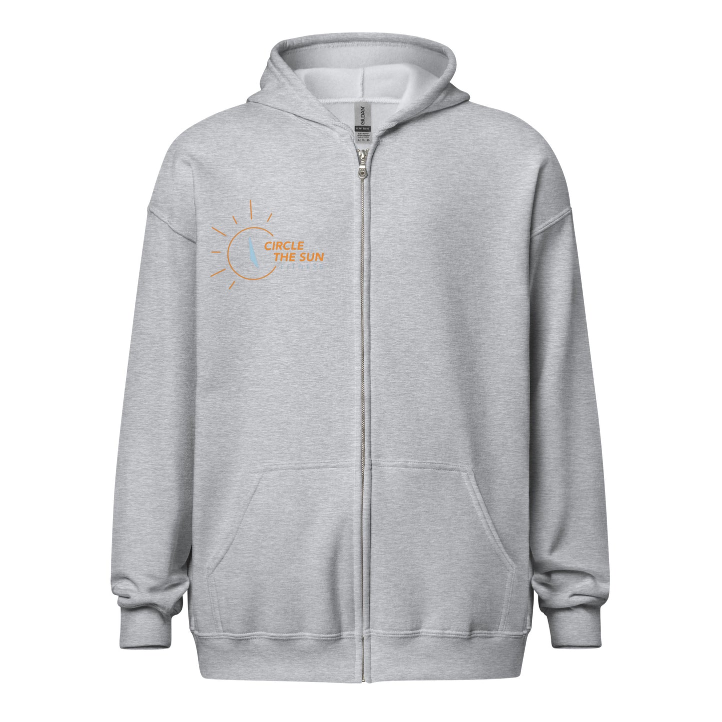 Heavy Blend Zip Hoodie | Orange Logo